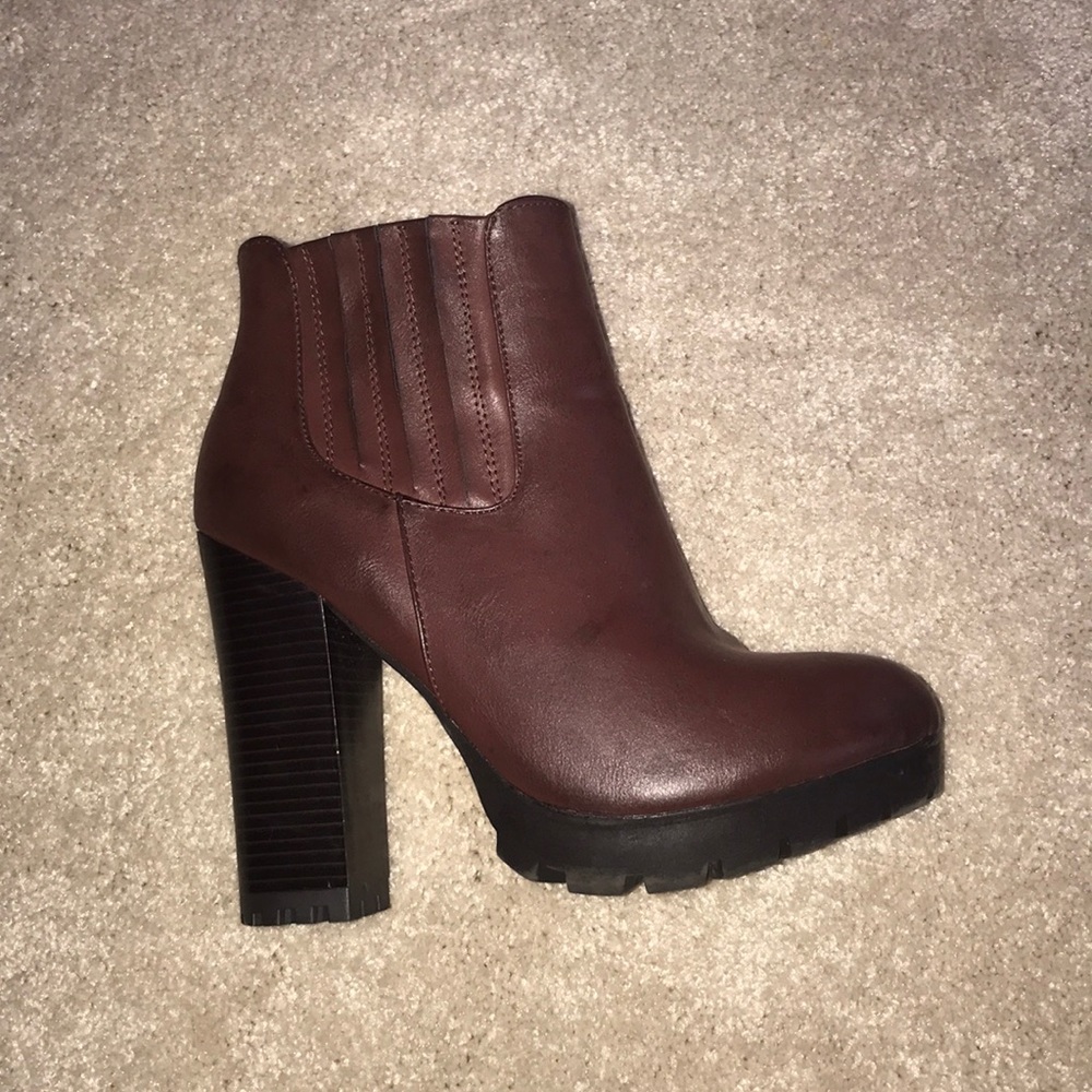 Maroon bootie wedges